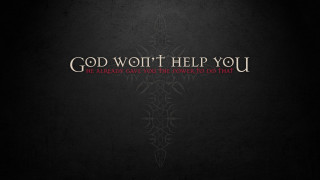 Dark background red black text - powerful free wallpaper