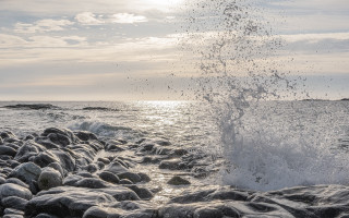 Wave crash beach sunset ocean - a wave free wallpaper