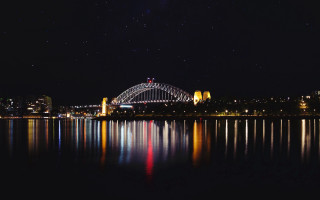Night bridge city stars moon - david boyd free wallpaper for desktop
