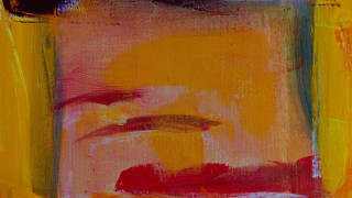 Yellow red square black border - lyrical abstraction free wallpaper