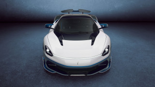 White sports car blue stripe - a blue stripe free wallpaper