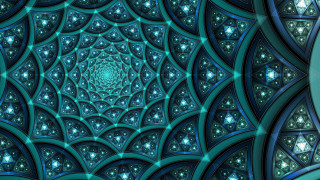 Blue green abstract star circle - abstract free wallpaper for desktop