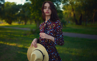 Woman hat dress park fashion - fashion free wallpaper
