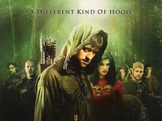Hooded man red dress group - a movie poster free wallpaper for desktop