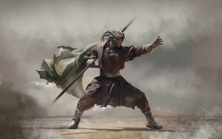 Fantasy hero sword flag cloudy - a cloudy sky behind free wallpaper for desktop