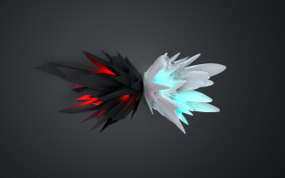 White red flowers glowing wings - ambient occlusion free wallpaper