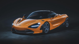 Orange sports car dark room 2 - a orange sports car free wallpaper
