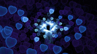 Hearts hologram light blue flower - a bunch of hearts free wallpaper for desktop