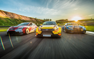 Three cars racing road sunshine - three car free wallpaper