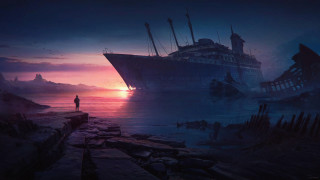 Man dock ship sunset matte - a dock next free wallpaper for desktop