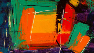 Colorful abstract lines brushstrokes planet - lyrical abstraction free wallpaper