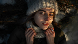 Woman hat scarf portrait outdoors - anka zhuravleva free wallpaper