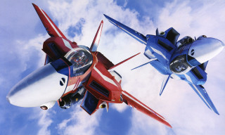 Red white plane blue plane - official art free wallpaper