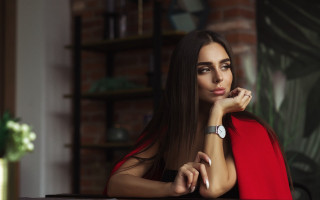 Red dress woman watch cape - a watch free wallpaper