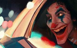 Clown smiling driving car book - art station free wallpaper