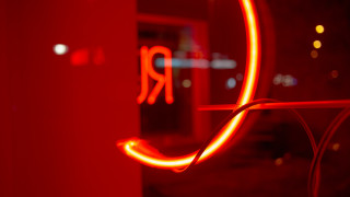 Red neon typo fire torii - elsa bleda free wallpaper