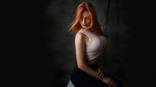 Redhead woman dark room artur - a dark room free wallpaper for desktop