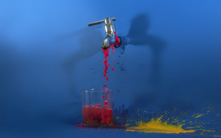 Red liquid pouring glass faucet - alberto seveso free wallpaper