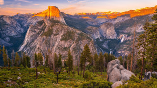Mountain range sunset forest rock - arthur quartley free wallpaper