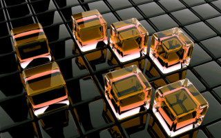 Shiny cubes black surface yellow - arnold mesches free wallpaper
