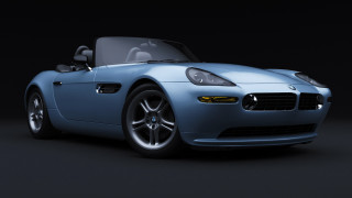 Blue sports car dark room 3 - a blue sports car free wallpaper