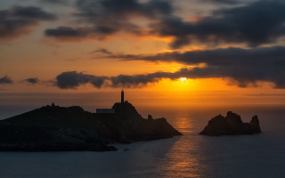 Sunset island lighthouse art photography - top of it free wallpaper for desktop