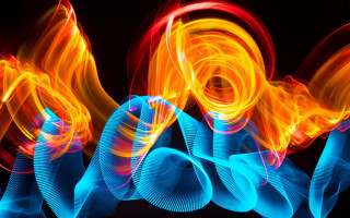 Fiery volumetric wave glowing molten - the dark background free wallpaper for desktop