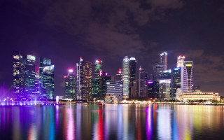 City skyline reflection night lights 2 - adrian zingg free wallpaper for desktop