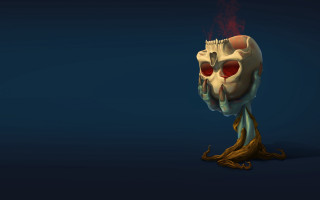 Strange skull eyed flame mouth - a flame free wallpaper for desktop