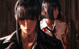 Bloodied girls in room neogeo - stanley artgerm lau free wallpaper
