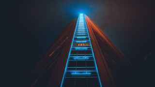 Tall tower blue light night - a tall tower free wallpaper
