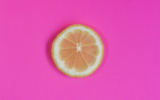 Grapefruit halved fauvism fluorescent pink - fluorescent free wallpaper for desktop