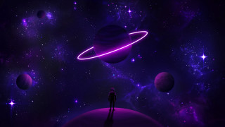 Space planet person purple ring - eve ryder free wallpaper