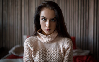 Serious asian woman longhair sweater - elsa bleda free wallpaper