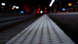 Street white line night bokeh - concrete art free wallpaper for desktop