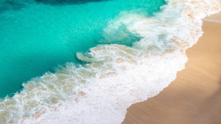 Beach wave boat ocean sand - land art free wallpaper for desktop
