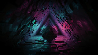 Dark room large object neon - cinema 4 d free wallpaper for desktop