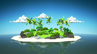Small island palm trees rocks - a small island free wallpaper for desktop