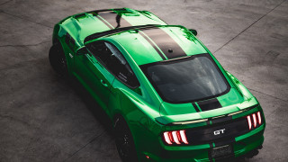 Green sports car hood cobra - a concrete surface free wallpaper