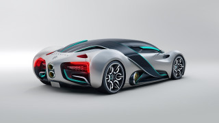 Futuristic red tailights black seat - a futuristic car free wallpaper