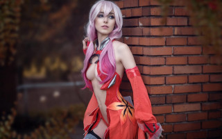 Pink hair red dress spider - elena guro free wallpaper for desktop