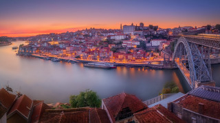 City bridge river sunset magic - almada negreiro free wallpaper for desktop