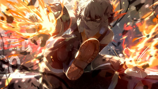 Fire sword man burns embers - flame free wallpaper