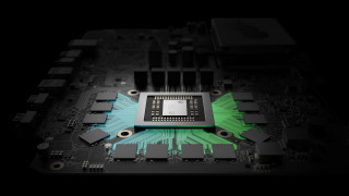 Motherboard green blue chip scenery - path free wallpaper