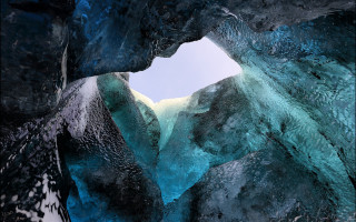 Blue ice cave sky reflection - filip hodas free wallpaper for desktop