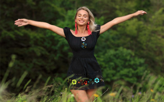 Woman dress outstretched field summer 3 - daphne mcclure free wallpaper for desktop