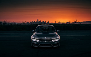 Car sunset cityscape gradient sky - cinematic photography free wallpaper for desktop