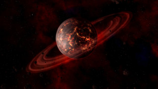 Red black object space stars 2 - a red ring free wallpaper