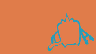 Blue orange bird orange background - a wireframe diagram free wallpaper