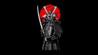 Samurai red sun sword horned - a red circle in the middle free wallpaper